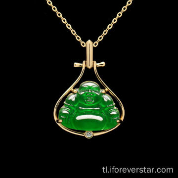 Jade Laughing Buddha Pendant Chinese Classical